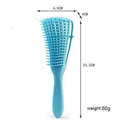 Imagem de Escova Cabelo Cacho Pente Polvo Desembaraçador Ondulado Azul