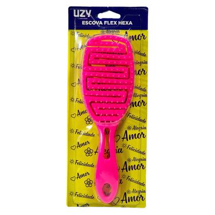 Imagem de Escova Cabelo Flex Hexa Desembaraçadora Reduz Quebra Cores