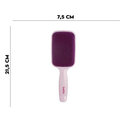 Imagem de Escova Cabelo Raquete Belliz Desembaraça Fácil Rosa 21,5cm