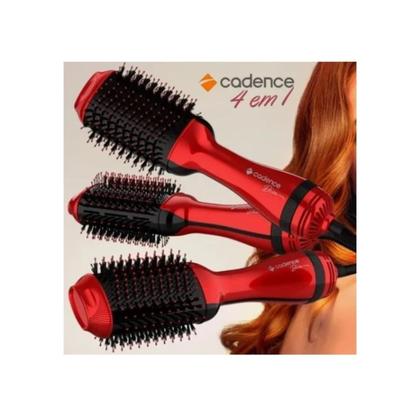 Imagem de Escova Cadence ESC704 1200W 110V Argan Diva Profissional Vermelha 4 em 1 Seca, Escova, Alisa e Modela