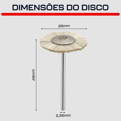 Imagem de Escova Circular 25Mm Pelo Cabra Haste 2.4Mm Micro Retíficas