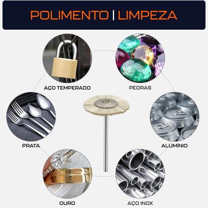 Imagem de Escova Circular 25Mm Pelo Cabra Haste 2.4Mm Micro Retíficas