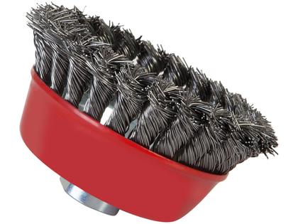 Imagem de Escova de Aço Carbono Tipo Copo Torcida 100mm Rosca M14 MTX