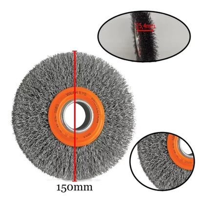 Imagem de Escova De Aço Circular P/ Moto Esmeril 6 Polegadas 150mm Fios Ondulados