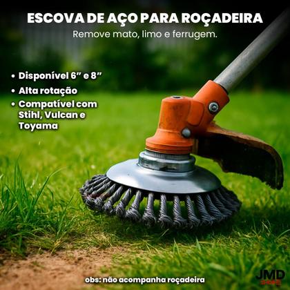 Imagem de Escova De Aço Circular Para Roçadeira Universal 6" ou 8" Polegadas