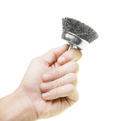 Imagem de Escova de Aço Ondulado 50mm Tipo Copo Com Haste 1/4" - Pequi