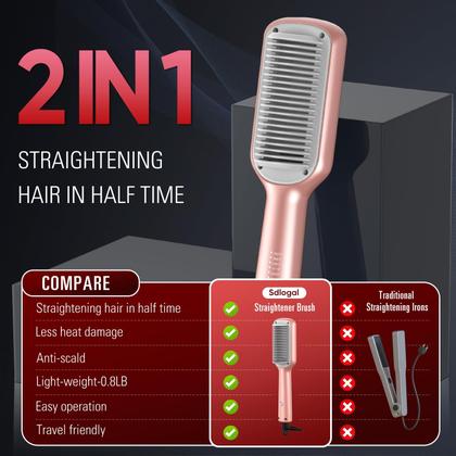 Imagem de Escova de alisamento de cabelo SDLOGAL 5 Temps Fast Heating Rose Gold