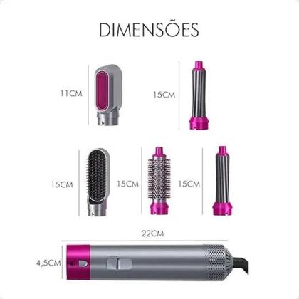 Imagem de Escova de ar quente para modelador de cabelo 5 em 1, secador de cabelo, pente, estilo multifuncional com ondulação