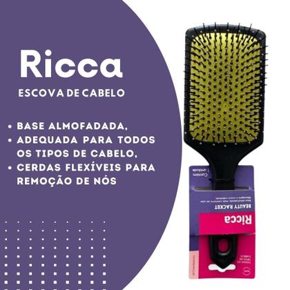 Imagem de Escova de Cabelo Base Almofadada Beauty Racket Beleza Ricca