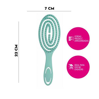 Imagem de Escova de Cabelo Desembaraçar Shower Flex Verde Ricca