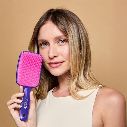 Imagem de Escova De Cabelo Flex Color Com Cerdas Flexíveis Roxa e Pink
