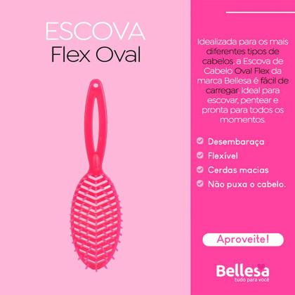 Imagem de Escova de Cabelo Flex Oval Bellesa Cores Sortidas