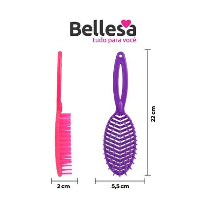 Imagem de Escova de Cabelo Flex Oval Bellesa Cores Sortidas