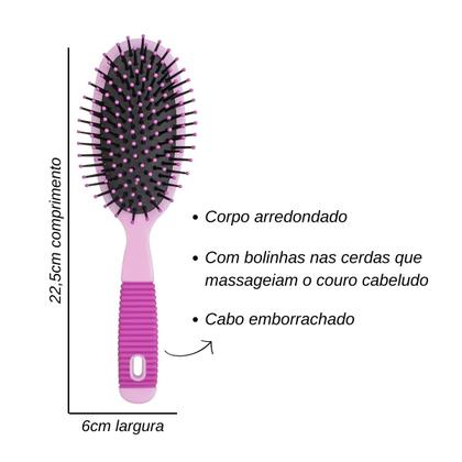 Imagem de Escova De Cabelo Oval Com Cabo Emborrachado Marco Boni