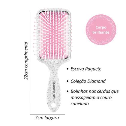 Imagem de Escova De Cabelo Raquete Média Coleção Diamond Marco Boni