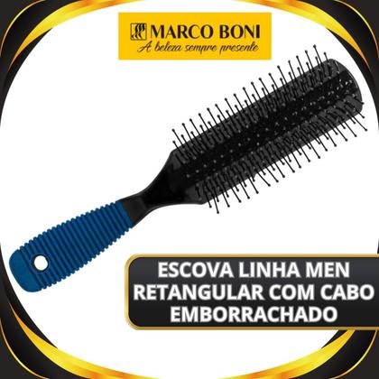 Imagem de Escova De Cabelo Retangular Com Cabo Emborrachado Marco Boni Linha Men