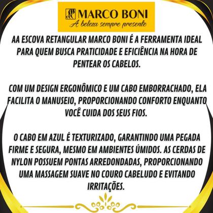 Imagem de Escova De Cabelo Retangular Com Cabo Emborrachado Marco Boni Linha Men