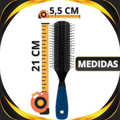 Imagem de Escova De Cabelo Retangular Com Cabo Emborrachado Marco Boni Linha Men