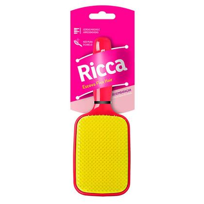 Imagem de Escova de Cabelo Ricca Raquete Para Desembaraçar - Pink