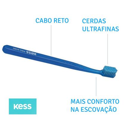 Imagem de Escova de Dente com Porta Escova Cerdas Extra Macia Kess Azul