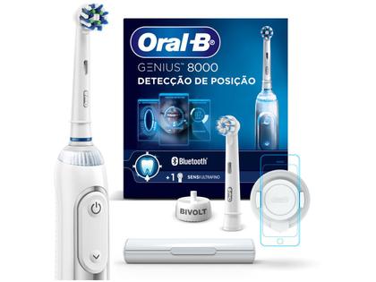 Imagem de Escova de Dente Elétrica Recarregável Oral-B Genius 8000 com Estojo de Viagem com Refil
