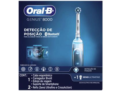 Imagem de Escova de Dente Elétrica Recarregável Oral-B Genius 8000 com Estojo de Viagem com Refil