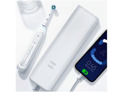 Imagem de Escova de Dente Elétrica Recarregável Oral-B Genius X com Estojo de Viagem com Refil
