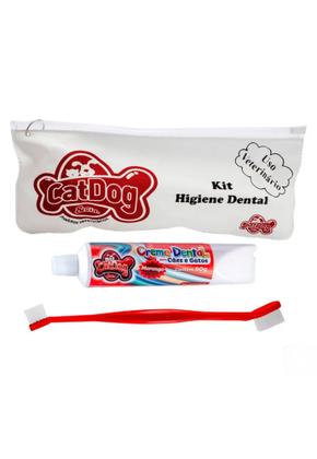 Imagem de Escova de dente para cachorro com dedeira creme e spray bucal com estojo