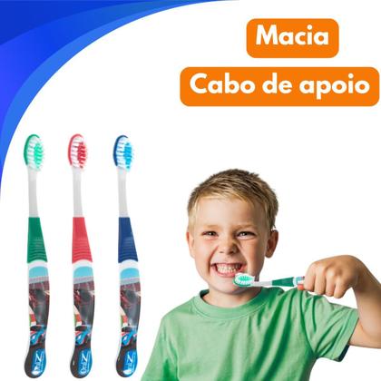 Imagem de Escova de dentes Dentaria Mácia Kids Infantil Carros de Corrida 