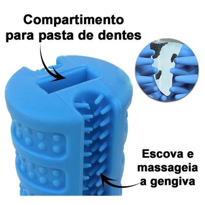 Imagem de Escova de Dentes Mordedor Grande Cachorro Pet Cao Limpeza Bucal Tartaro Canino Brinquedo Lavavel