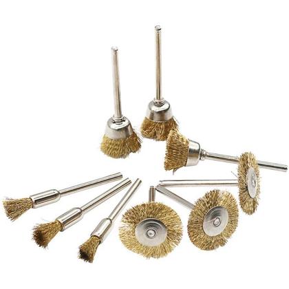 Imagem de Escova De Latão Rotativa Para Micro Retifica - 09 peças