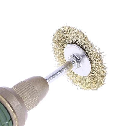 Imagem de Escova De Latão Rotativa Para Micro Retifica - 09 peças