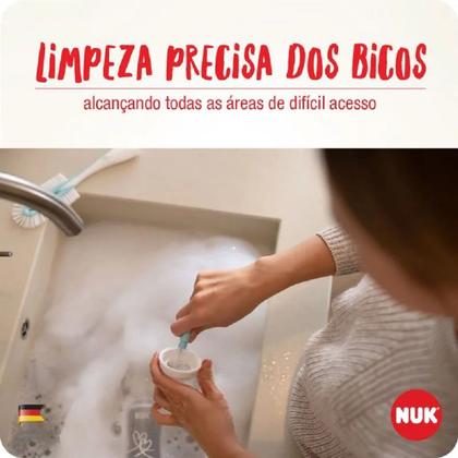Imagem de Escova de Lavar Mamadeiras Nuk 2 em 1 Azul