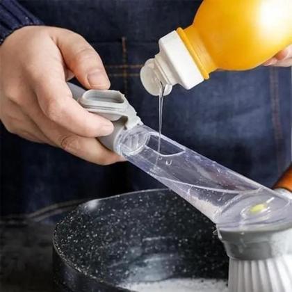 Imagem de Escova de Limpeza com Dispenser Detergente Cozinha Louça