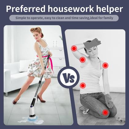 Escova de Limpeza Elétrica Sem Fio YKYI - 8 Cabeças de Limpeza