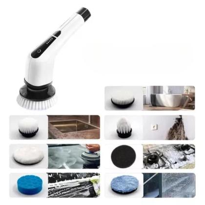 Imagem de Escova De Limpeza Esfregão Mop Elétrico 9 Em 1 Giratório 360 Ajustavel Recarregavel Cozinha USB