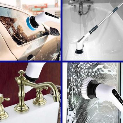 Imagem de Escova De Limpeza Esfregão Mop Elétrico 9 Em 1 Giratório 360 Ajustavel Recarregavel Cozinha USB