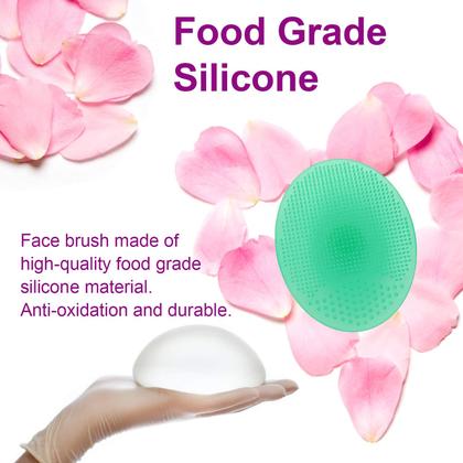 Imagem de Escova de limpeza facial, esfregador facial de silicone de silicone, esfoliante facial para limpeza de poros de massagem cabeça preta removendo-esfoliação suave e esfregamento profundo (azul, verde)