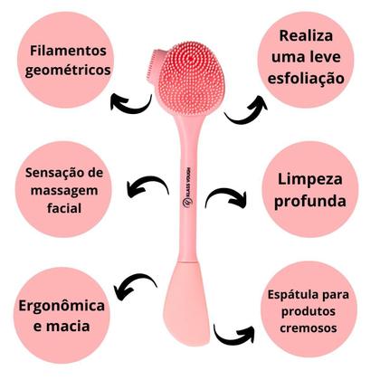 Imagem de Escova de Limpeza Facial Klass Vough Double Cleanser Rosa Fc-06