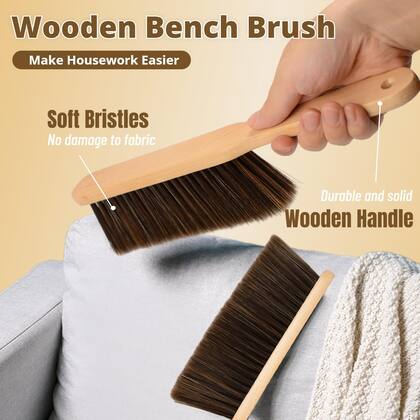 Imagem de Escova de pó Hand Broom Bench Brush 2 peças Dazzhues Brown