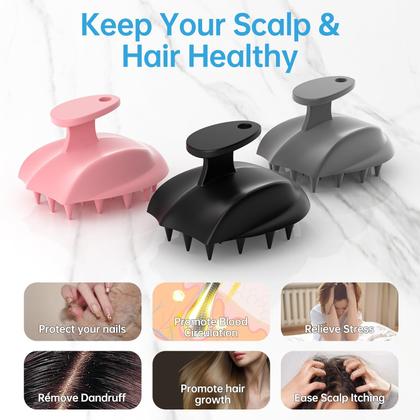 Imagem de Escova de shampoo Scalp Massager RVHWQI Silicone para cuidados com os cabelos