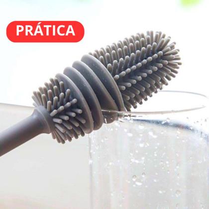 Imagem de Escova De Silicone Para Limpeza De Garrafas Copos Jarras Mamadeiras Potes E Taças