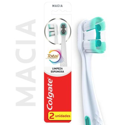 Imagem de Escova Dental Colgate Total Limpeza Espumosa Suave 2 unidades