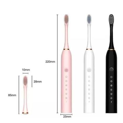 Imagem de Escova Dental Elétrica Usb Com 3 Cabeças E Base De Apoio
