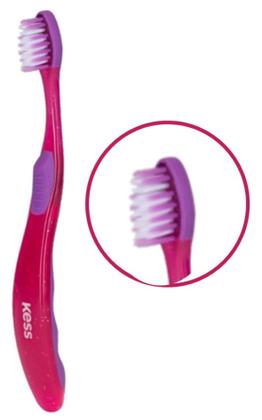 Imagem de Escova Dental Infantil Cerdas 7 Anos Rosa Tipper Steps Kess