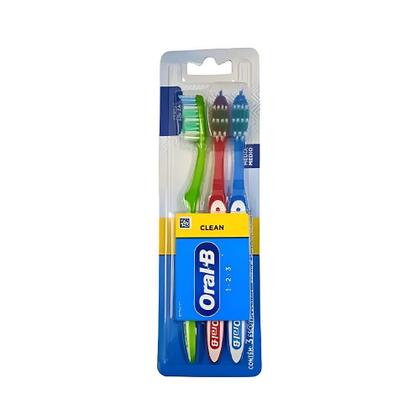 Imagem de Escova Dental Oral B Média Clean Pack 3 Und Sortidas