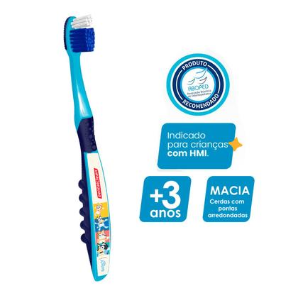 Imagem de Escova Dente Bluey com Estojo Porta Escova Escolar Dentalclean
