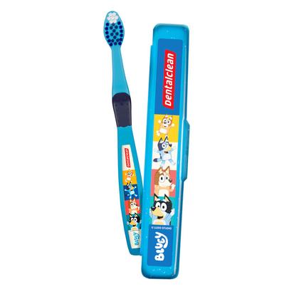 Imagem de Escova Dente Bluey com Estojo Porta Escova Escolar Dentalclean