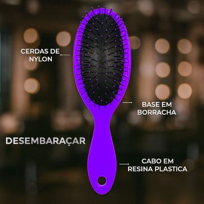 Imagem de Escova Desembaraça Cabelo Nylon Dry Flexível Cabeleireira