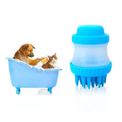 Imagem de Escova Dispenser Limpeza Pet Cachorro Banho Limpeza Massageadora Confortavel Relaxante